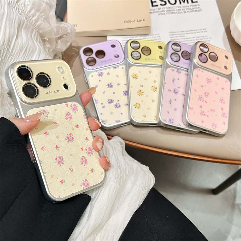 Camera Lens Protector - Kamera Pencereli Çiçek Desenli Telefon Kılıfı