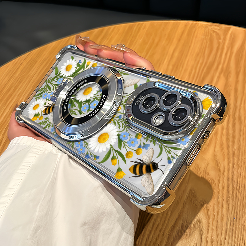 Oppo Reno 12 - INS Daisy Baskılı Çiçekli Telefon Kılıfı